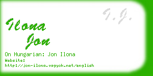 ilona jon business card